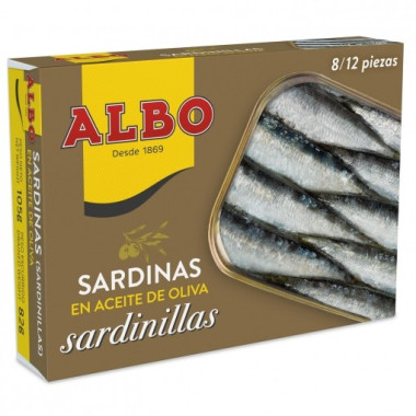 Sardinillas en aceite de oliva "Albo" 8/12 piezas 105gr