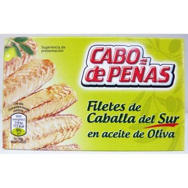 Filetes de caballa del sur en aceite de oliva "Cabo de Peñas" 75gr