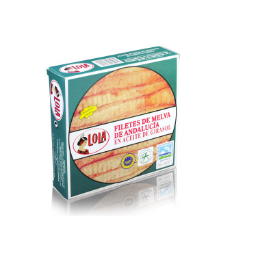 Filetes de melva de Andalucía en aceite de girasol "Lola" 345gr