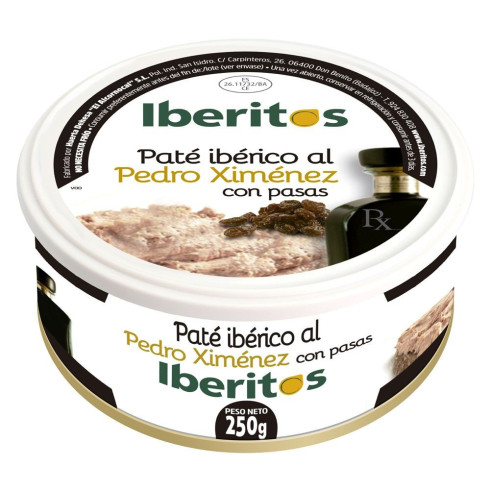 Paté de cerdo al Pedro Ximénez con pasas "Iberitos" 250 gr.