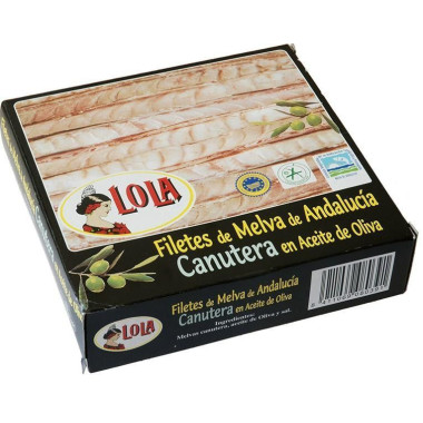 Filetes de melva canutera de Andalucía en aceite de oliva "Lola" 260 gr.