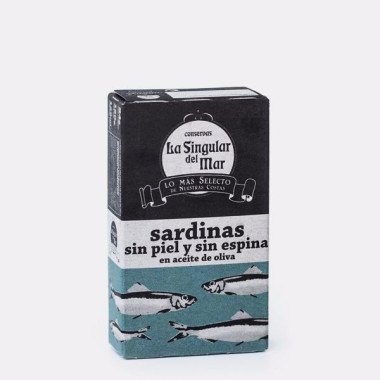 Sardinas sin piel y sin espinas en aceite de oliva "La Singular del Mar" 84gr